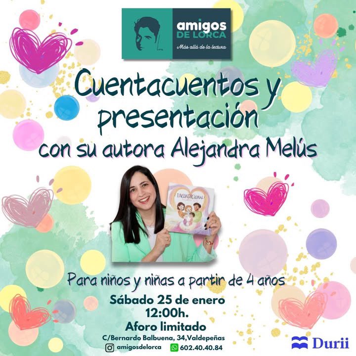 Nos vemos en la presentación y cuentacuentos de Incondicional 

25 enero 2025
12:00
Amigos de Lorca
Valdepeñas