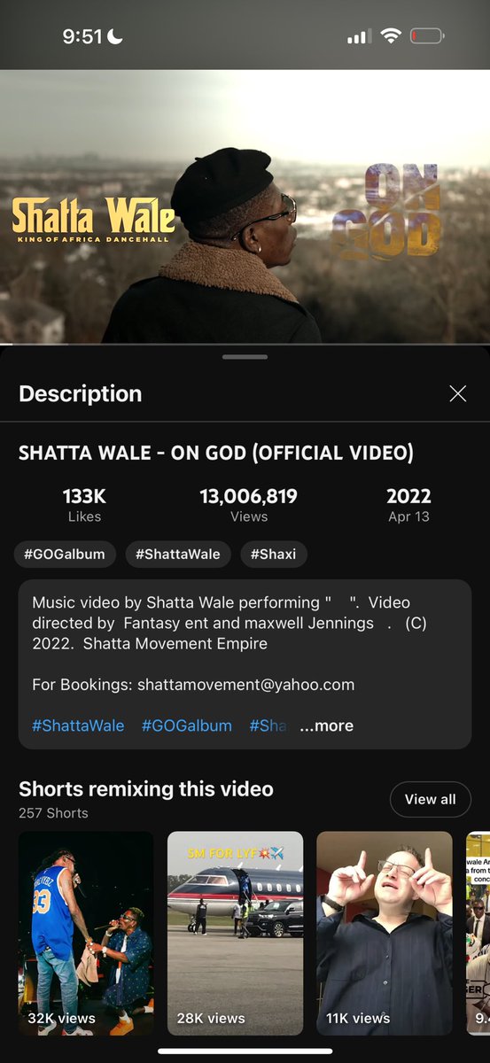 shizzlem1's tweet photo. Indeed Nobody bigger than God Jehovah.
Shatta Waleβs On God hits 13 million views on YouTube.
About 2 million views after the #FreedomStreetConcert
#OnGod #ShattaMusic https://t.co/bqFJxdNFWD