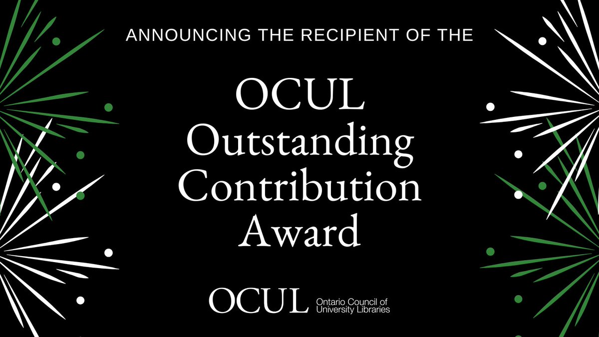 OCUL (inactive as of March 2025) (@ocul_libraries) on Twitter photo We’re excited to announce the OCUL Outstanding Contribution Award recipient!
Here's a hint: They're from <a href="/uglibrary/">U of G Library</a> and have been instrumental in the development of the Collaborative Futures initiative.
Find out who this remarkable contributor is: ocul.on.ca/2024-ocul-awar… We’re excited to announce the OCUL Outstanding Contribution Award recipient!
Here's a hint: They're from <a href="/uglibrary/">U of G Library</a> and have been instrumental in the development of the Collaborative Futures initiative.
Find out who this remarkable contributor is: ocul.on.ca/2024-ocul-awar…