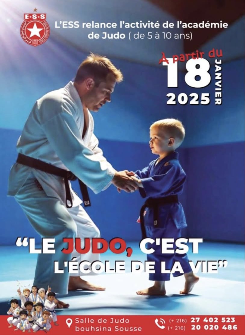 l’Etoile relance l’activité de l’academie de #Judo 🤼‍♂️ (de 5 à 10 ans)
#Tunisie 🇹🇳