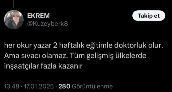 BosCerrahisi's tweet photo. Valla ben doktorluğu 2 haftada anca öğrenebilen birine muayene olmam açıkçası, biraz zeka geriliği var demek ki gerçekten kafası çalışıyor olsa 1 haftada öğrenirdi https://t.co/sVoPo8wOvn