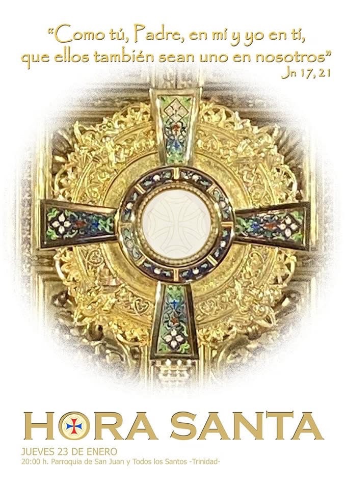 OPSTCordoba's tweet image. #HoraSanta #jueves 23 de enero “Como tú Padre, en mi y yo en ti que ellos también sean uno en nosotros” Jn 17,21
#AdorayConfia🙏❤️
@jjjgueto @sd_trinidad @frater_provi @santafazcordoba @elperdoncordoba @Hdad_Via_Crucis @CentroZalima @SopenaCordoba @concapa_es @eca_cordoba