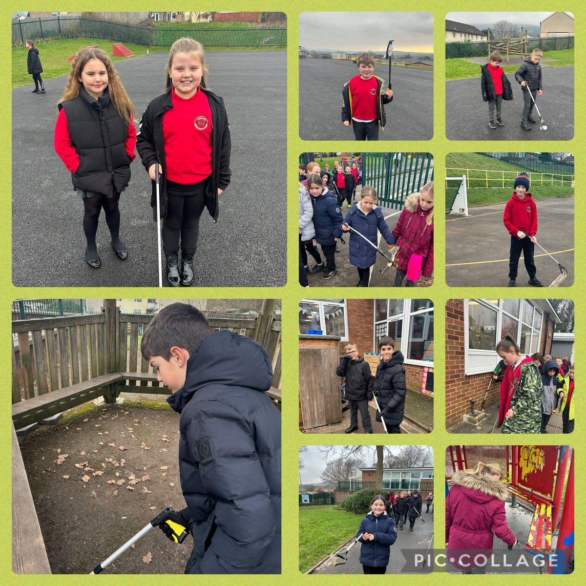 #DosbHeddWyn Rydyn ni wedi bod yn brysur yn casglu sbwriel ar yr iard ac yn yr ardal leol heddiw. 🚮 / We have been busy collecting rubbish on the yard and in the local area today. #Themaygc