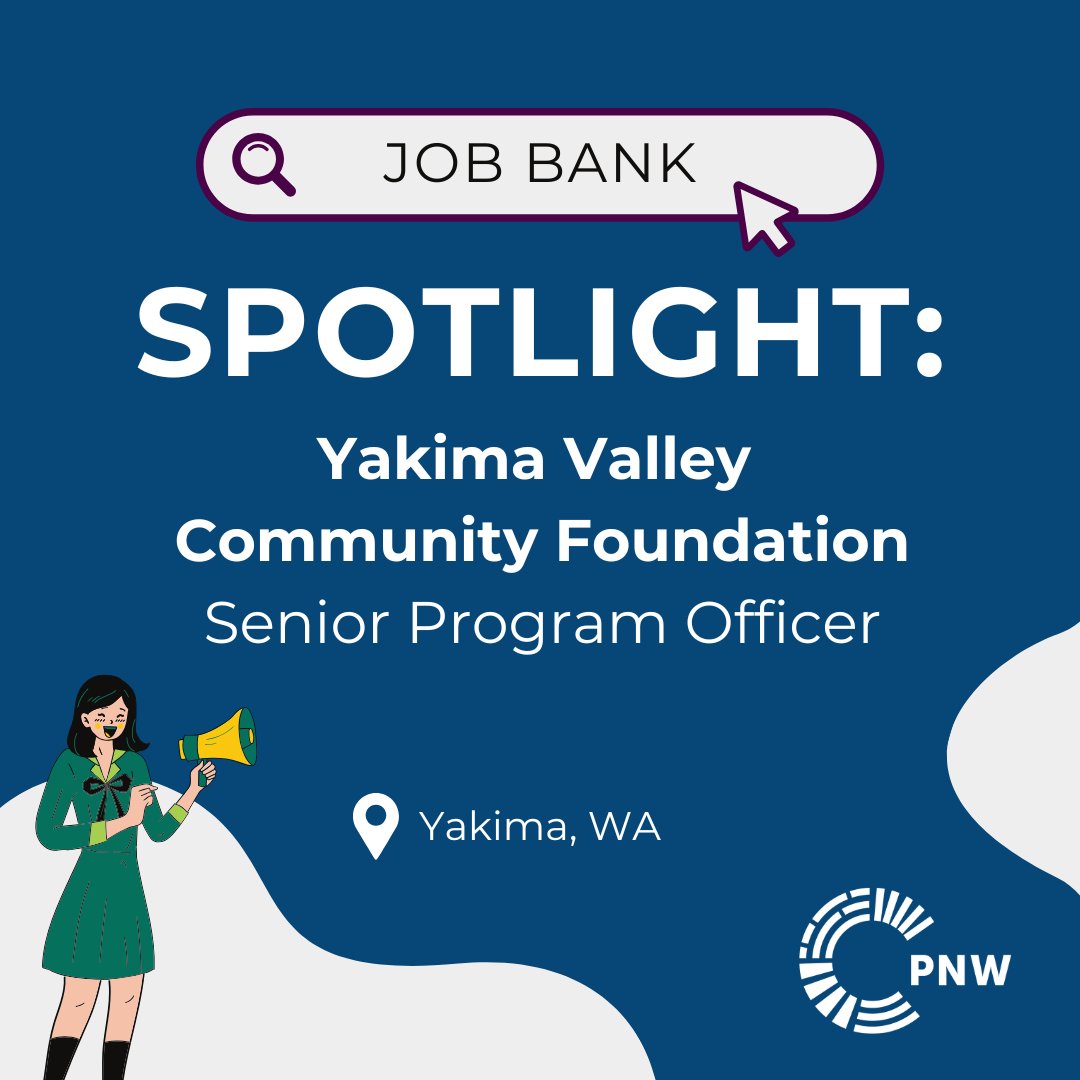 Philanthropy NW (@philanthropynw) on Twitter photo Our member, <a href="/YakimaValleyCF/">Yakima Valley Community Foundation</a>, is hiring a senior program officer in Yakima, WA!
📅 Deadline: Jan 20, 2025
🔗 Learn more: ow.ly/q1Jo50Uz5C6
#jobboard #jobbank #hiring #nowhiring #jobopportunity Our member, <a href="/YakimaValleyCF/">Yakima Valley Community Foundation</a>, is hiring a senior program officer in Yakima, WA!
📅 Deadline: Jan 20, 2025
🔗 Learn more: ow.ly/q1Jo50Uz5C6
#jobboard #jobbank #hiring #nowhiring #jobopportunity