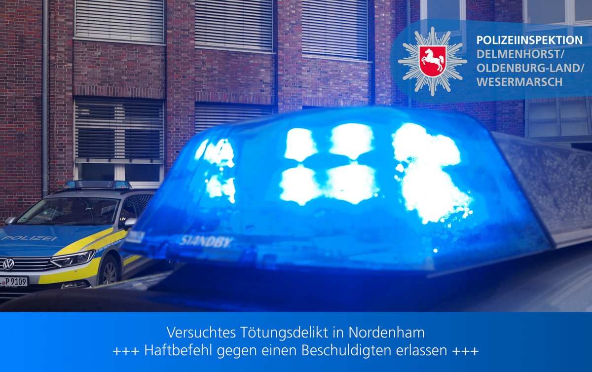 Polizei_DEL's tweet photo. Versuchtes Tötungsdelikt in #Nordenham

Ein 16-Jähriger schwebte in Lebensgefahr und musste notoperiert werden.

➡️ https://t.co/JxU7wrjiXr 📰

Gegen einen 17-jährigen Beschuldigten ist #Haftbefehl erlassen worden.

Das Verbreiten von Aufnahmen der Tat sollte unterbleiben.

*as https://t.co/7ieivFZgJX