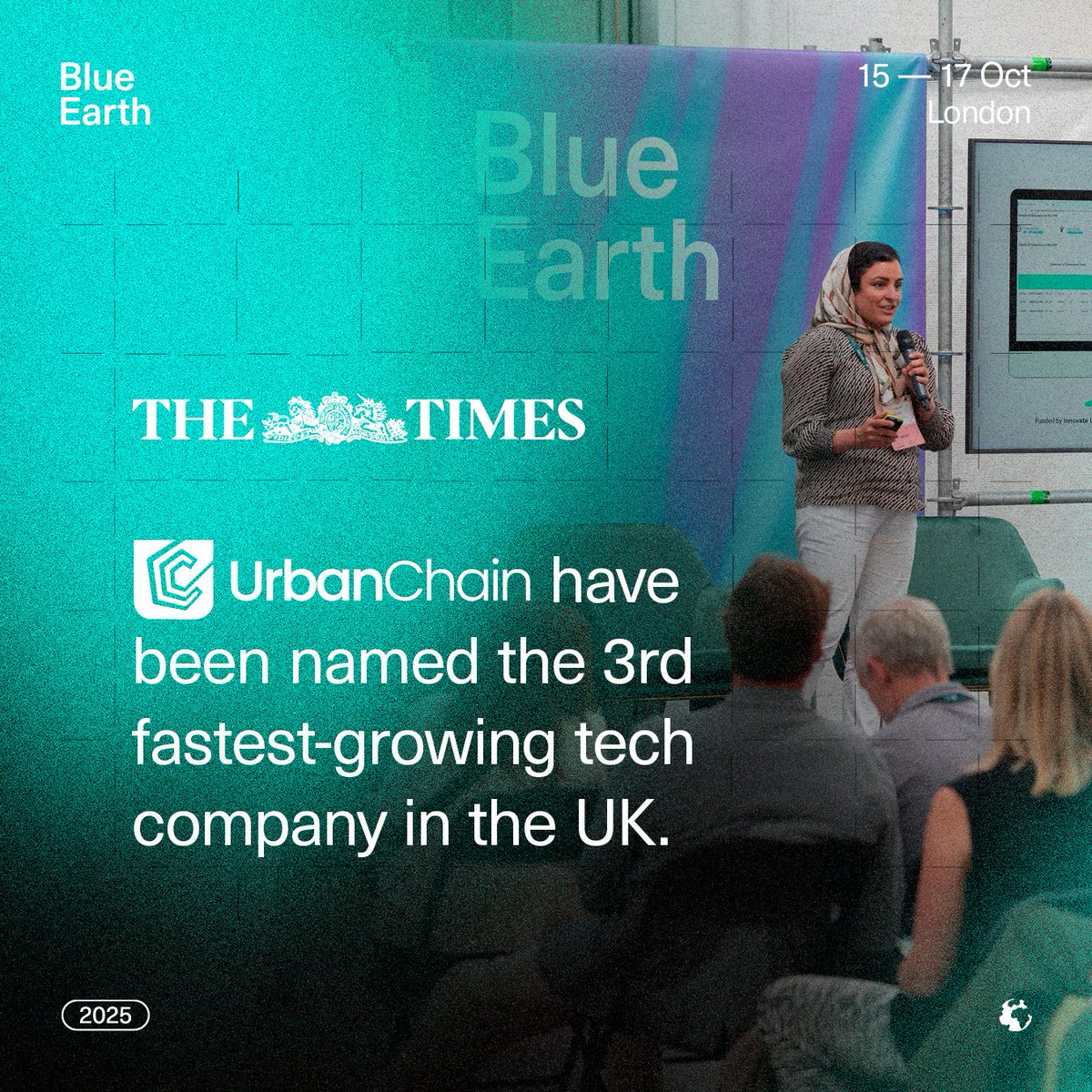 BlueEarthSummit's tweet photo. 🥉 UrbanChain: 3rd Fastest-Growing Tech Company in the UK!

From £2.5M to £25M in 12 months—UrbanChain is on fire! 🚀 Congrats to our 2024 BE100 Growth Category winners. This is just the beginning!

#BlueEarthSummit #UrbanChain #TechGrowth https://t.co/kYSRb7drLU