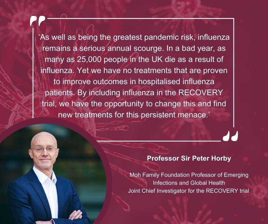 <a href="/MartinLandray/">Martin Landray</a> <a href="/OxfordMedSci/">Medical Sciences</a> <a href="/UniofOxford/">University of Oxford</a> <a href="/NDMOxford/">Nuffield Department of Medicine</a> See what Sir <a href="/PeterHorby/">Peter Horby @peterhorby.bsky.social</a>, Moh Family Foundation Professor of Emerging Infections and Global Health, and Joint Chief Investigator for the #RECOVERYTrial said below: 
<a href="/OxfordMedSci/">Medical Sciences</a> <a href="/PSIOxford/">Pandemic Sciences Institute</a> <a href="/NDMOxford/">Nuffield Department of Medicine</a> <a href="/UniofOxford/">University of Oxford</a>