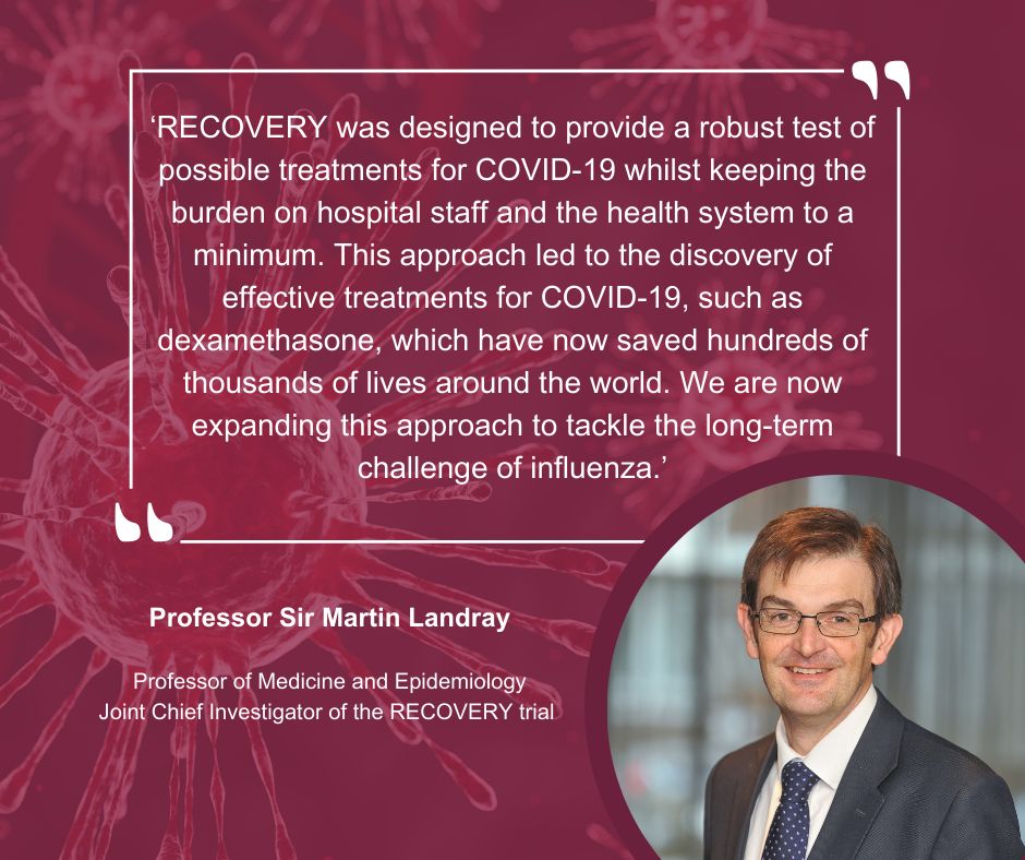 Oxford Population Health (OxPop) (@oxford_ndph) on Twitter photo Professor Sir <a href="/MartinLandray/">Martin Landray</a>, Joint Chief Investigator for RECOVERY, explains what makes the #RECOVERYTrial appropriate for investigating flu treatments below.😷
<a href="/OxfordMedSci/">Medical Sciences</a> <a href="/UniofOxford/">University of Oxford</a> <a href="/NDMOxford/">Nuffield Department of Medicine</a> Professor Sir <a href="/MartinLandray/">Martin Landray</a>, Joint Chief Investigator for RECOVERY, explains what makes the #RECOVERYTrial appropriate for investigating flu treatments below.😷
<a href="/OxfordMedSci/">Medical Sciences</a> <a href="/UniofOxford/">University of Oxford</a> <a href="/NDMOxford/">Nuffield Department of Medicine</a>