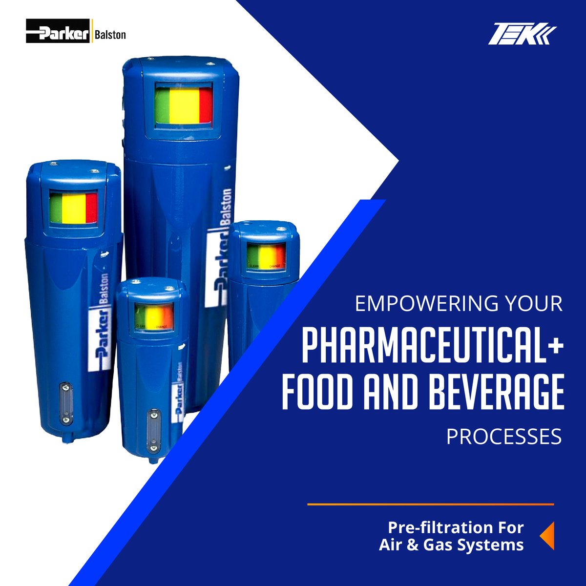 TEKStainless's tweet image. Parker Balston leads in filtration, purification, and separation of compressed air and gases, meeting the highest standards for pharmaceutical, food, and chemical industries. ow.ly/7zQV50UFlep
#filtration #processflow #highpurity #biotech #pharmaceutical #parkerbalston