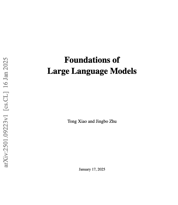 Foundations of LLMs

This amazing new LLM book just dropped on arXiv. 

200+ pages!

It covers areas such as pre-training, prompting, and alignment methods. 

It looks like a great intro to LLMs for devs and researchers.
