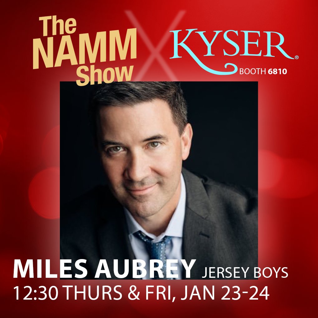 Miles Aubrey is a versatile performer and musician who has acted on Broadway and played guitar on the Opry. He’s toured with Grammy-winners and spent almost nine years in Jersey Boys. Join us at @Nammshow booth 6810 at 12:30 p.m. Thursday and Friday, January 23rd and 24th.