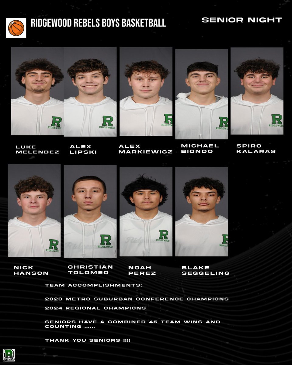 Special Night = Senior Night 2025
Elmwood Park at Ridgewood 7pm