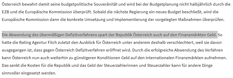 1/6 AT spart laut #BMF mit der Vermeidung des Verfahrens bei einem übermässigen Defizit (üD) auf den Finanzmärkten Geld?
Da wäre ich mir nun nicht so sicher🧵
bmf.gv.at/presse/pressem…