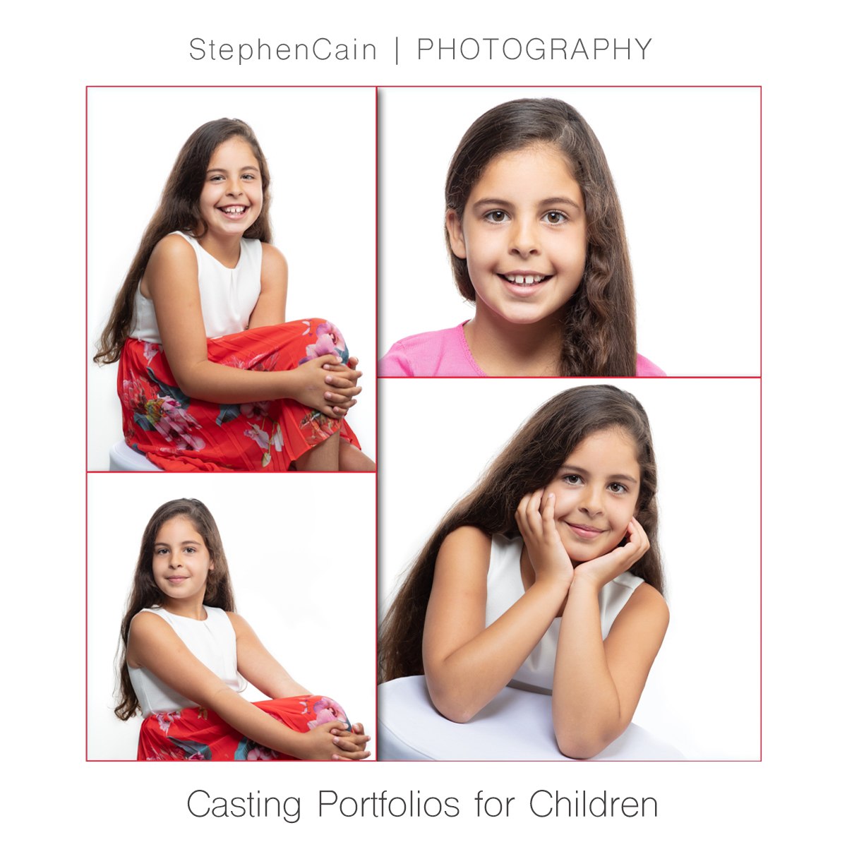 CASTING PORTFOLIOS FOR CHILDREN

 £150 – Wrexham Studio - January February &amp; March

Accredited photographers with Spotlight &amp; StarNow.

45 MINUTE STUDIO SESSION 6 PROFESSIONALLY EDITED IMAGES

Online booking at - stephencainphotography.co.uk/booking