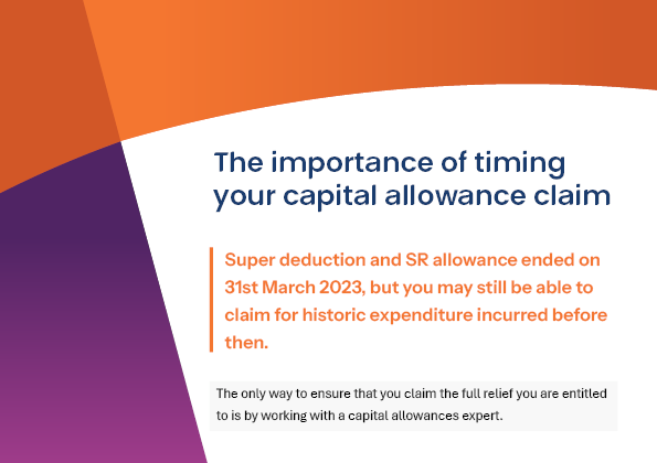 Super deduction and SR allowance ended 31st March 2023, but you can still claim for historic expenses! 💼

Full expensing has replaced the super deduction and the SR allowance remains. Don’t miss your chance to boost cash flow. 💷

Find out more here: ow.ly/PrlA50UIww0