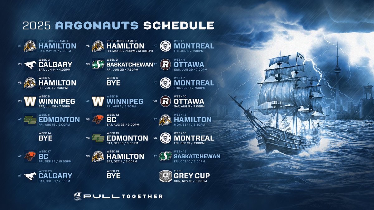 6️⃣ home games on Saturdays and 3️⃣ on Fridays! 

Can't wait to see you Argo Nation 🌊 Sign up here to receive updates on tickets for the upcoming season ➡️ bit.ly/3WiHt4Y