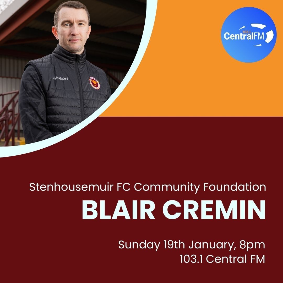 sfcwitc's tweet photo. Our Head of Foundation, Blair Cremin, will be on 103.1 Central FM on Sunday 19th January from 8pm, talking about all the good work our Foundation do within our local community.

You can listen via the link below ⤵️

https://t.co/zJlN3EbwPJ https://t.co/26bkHADW9r