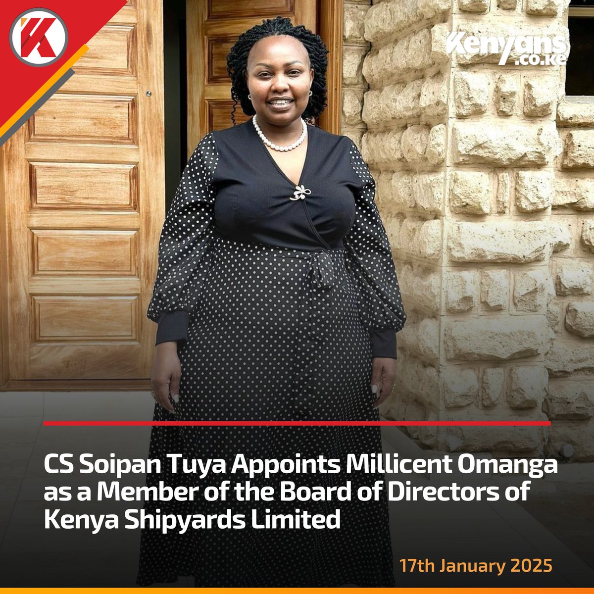 Kenyans's tweet image. CS Soipan Tuya appoints Millicent Omanga as a member of the Board of Directors of Kenya Shipyards Limited