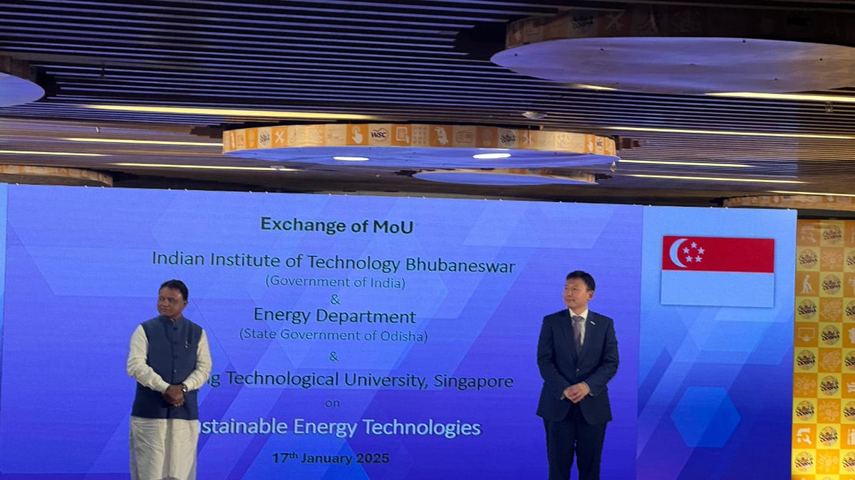 EnergyOdisha's tweet photo. The Energy Department, Govt of Odisha has entered into a landmark MoU with Nanyang Technological University (NTU), Singapore, and @iitbbs. This groundbreaking partnership aims to drive advanced research and innovation in renewable energy technologies while enhancing workforce skills in the energy sector.
