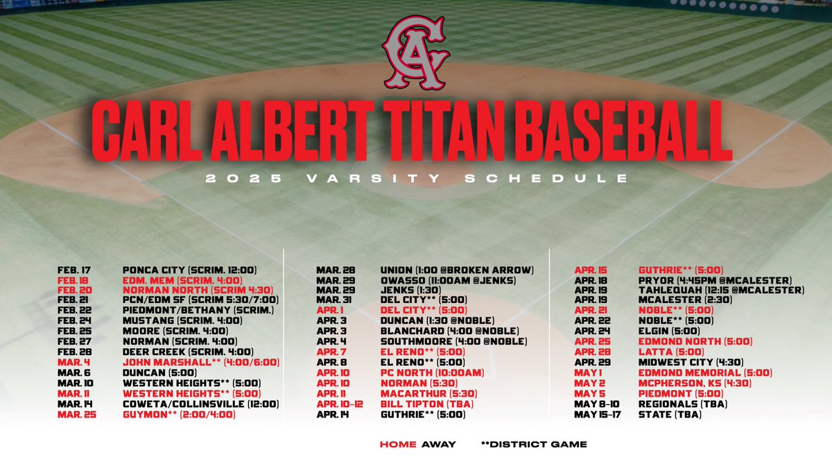 2025 Varsity Schedule
#GoTitans