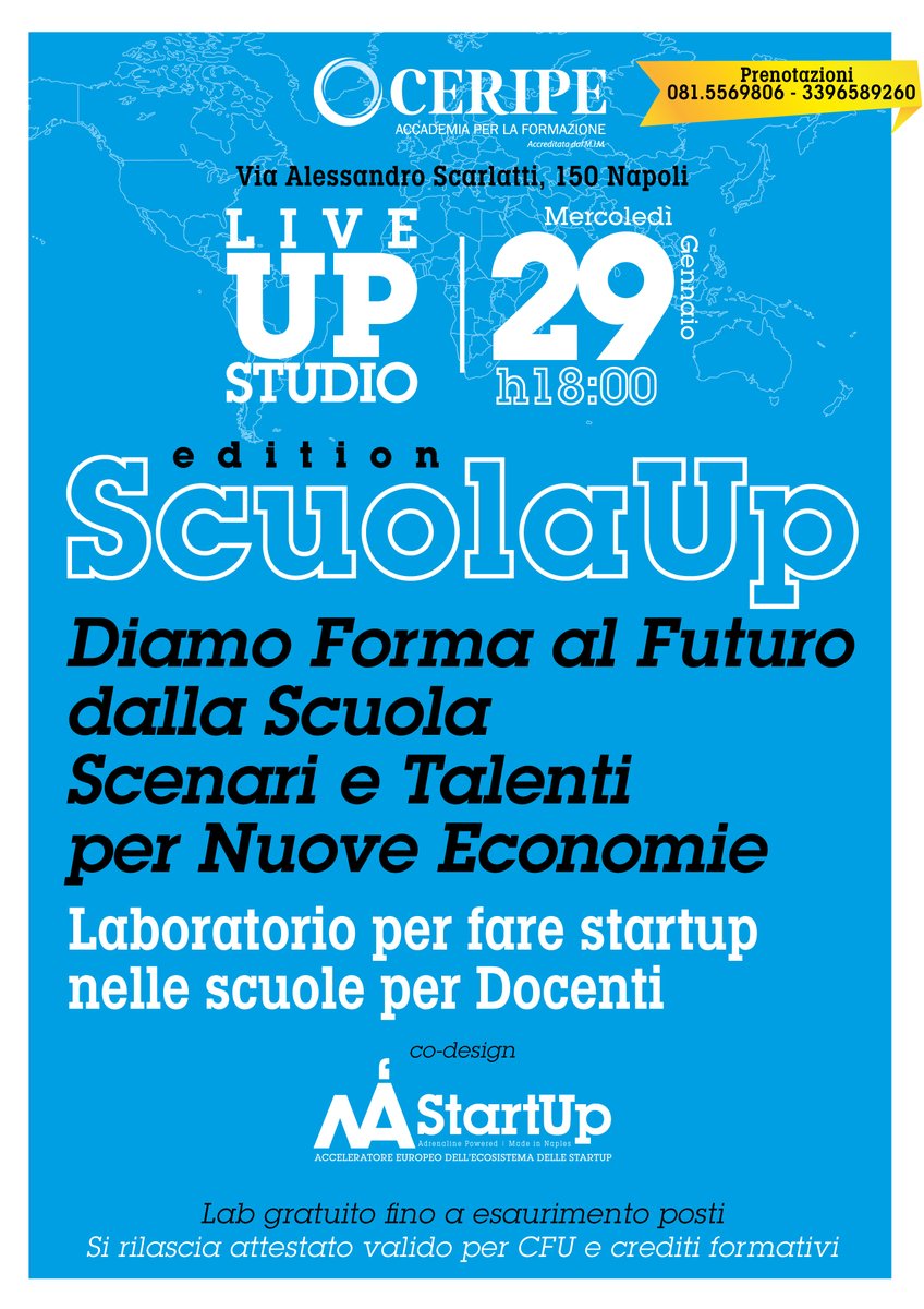 Save The Date 📷 Mercoledì 29 Gennaio 2025 ore 18.00
NA StartUp fa 110 (e lode) 📷 #ScuoladiScuole con l'Istituto di Formazione #Ceripe 📷 Un Evento Speciale #Gratuito per Docenti di Scuola con Crediti Formativi #CFU #startup #school #innovation #tech