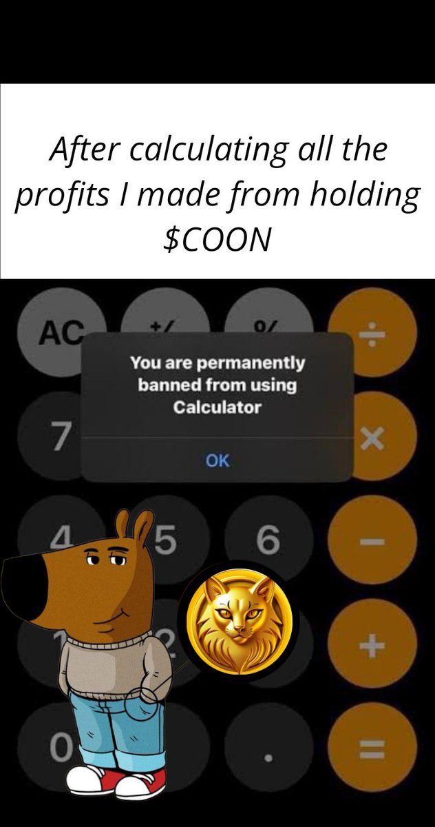 heismarven123's tweet photo. I'm just a chill guy trying to calculate his profits 🥲 
#CoonCoinMeme @Cooncoinorg

My entry to this wonderful contest 
@kinsblog @Tega___king1223 @walkersophia318 
$COON to the moon 😍💪🏼 https://t.co/Twcao6eZtY
