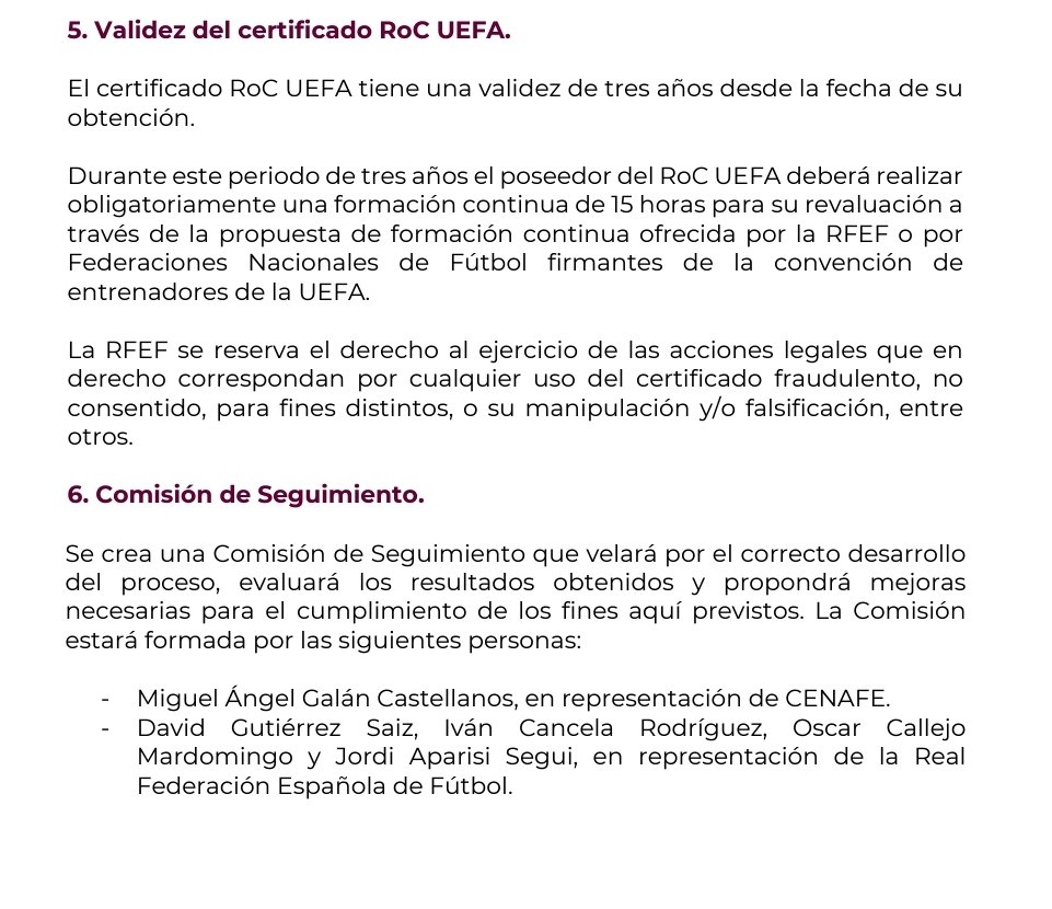 🔛Técnicos Deportivos en Fútbol 

Hoy la #RFFF  ha publicado la Circular 63, que detalla el procedimiento para obtener el ROC (equivalente a
a licencia) UEFA B, A o PRO.

El próximo paso que dará la #RFEF es introducir en el Reglamento que el Titulo de #TécnicoDeportivo en