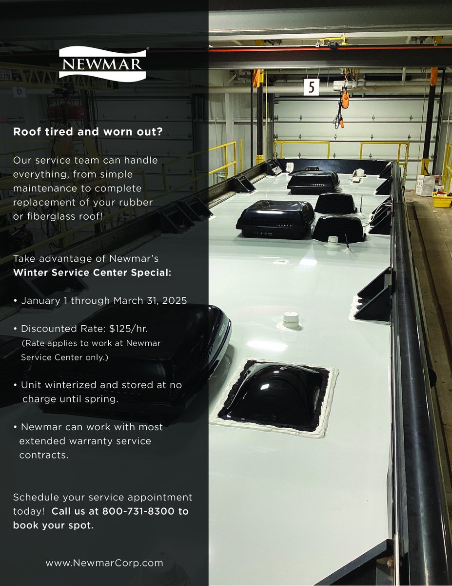 Is your roof showing its age? Let our expert service team take care of it! From routine maintenance to full replacement of your rubber or fiberglass roof, we've got you covered!