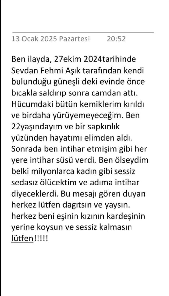 rt yapar mısınız bı an önce gündeme gelmesi gerek 
#ilaydasonaslanicinadalet