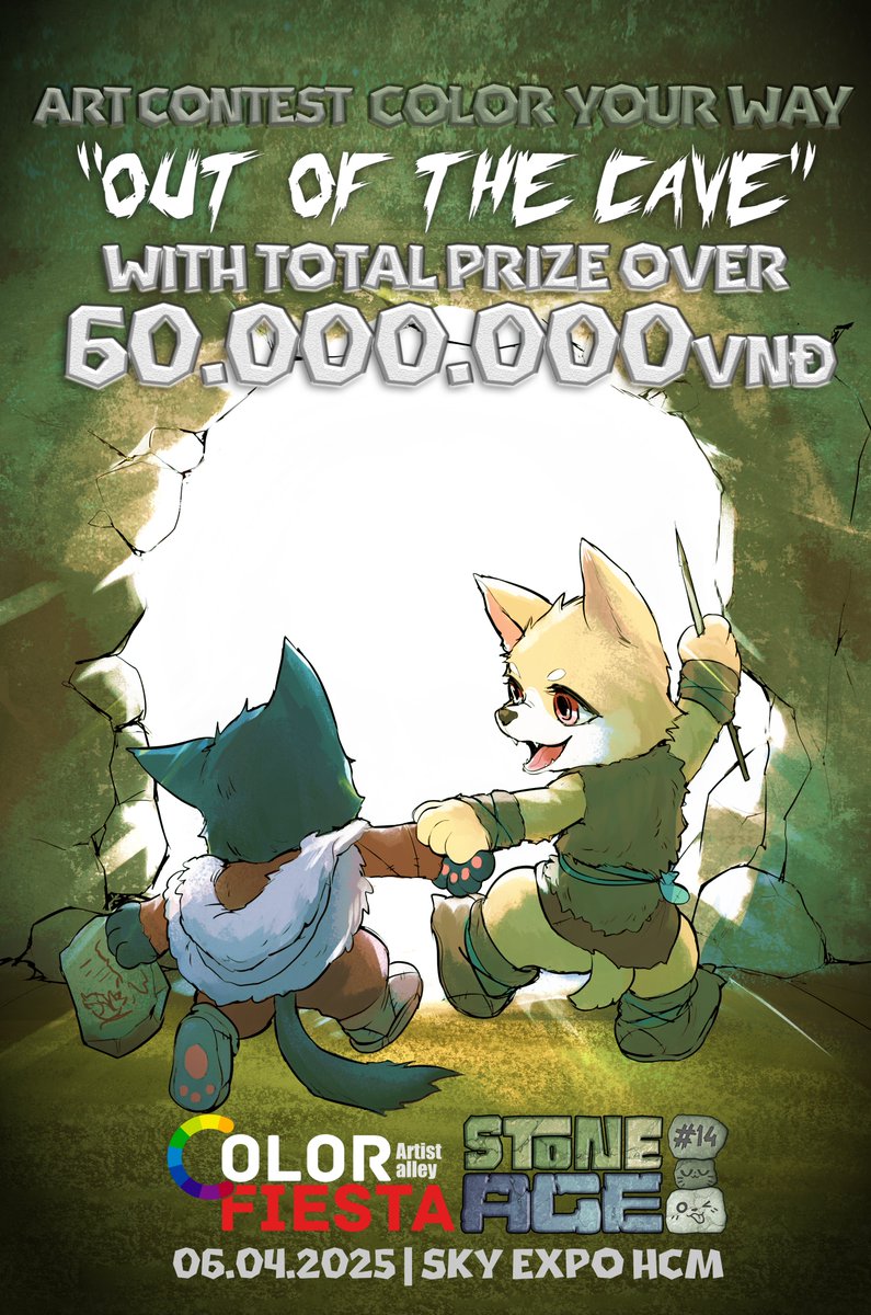 ColorFiestaVN's tweet image. The COLOR YOUR WAY contest is officially back this season! 🎨 Time to OUT OF THE CAVE and claim the prize you’ve been dreaming of! 🏆
Join us now:
facebook.com/share/p/198wnC…
#colorfiestastoneage #colorfiestaseason14 #cofiss14 #artistalley #conventioninvietnam #coloryourway