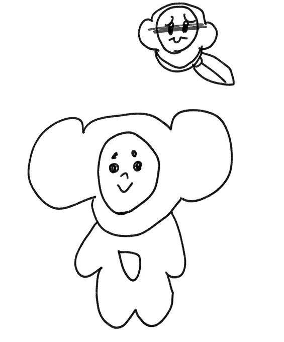チェブラーシカ描いてって言われたから…(うろ覚え) 