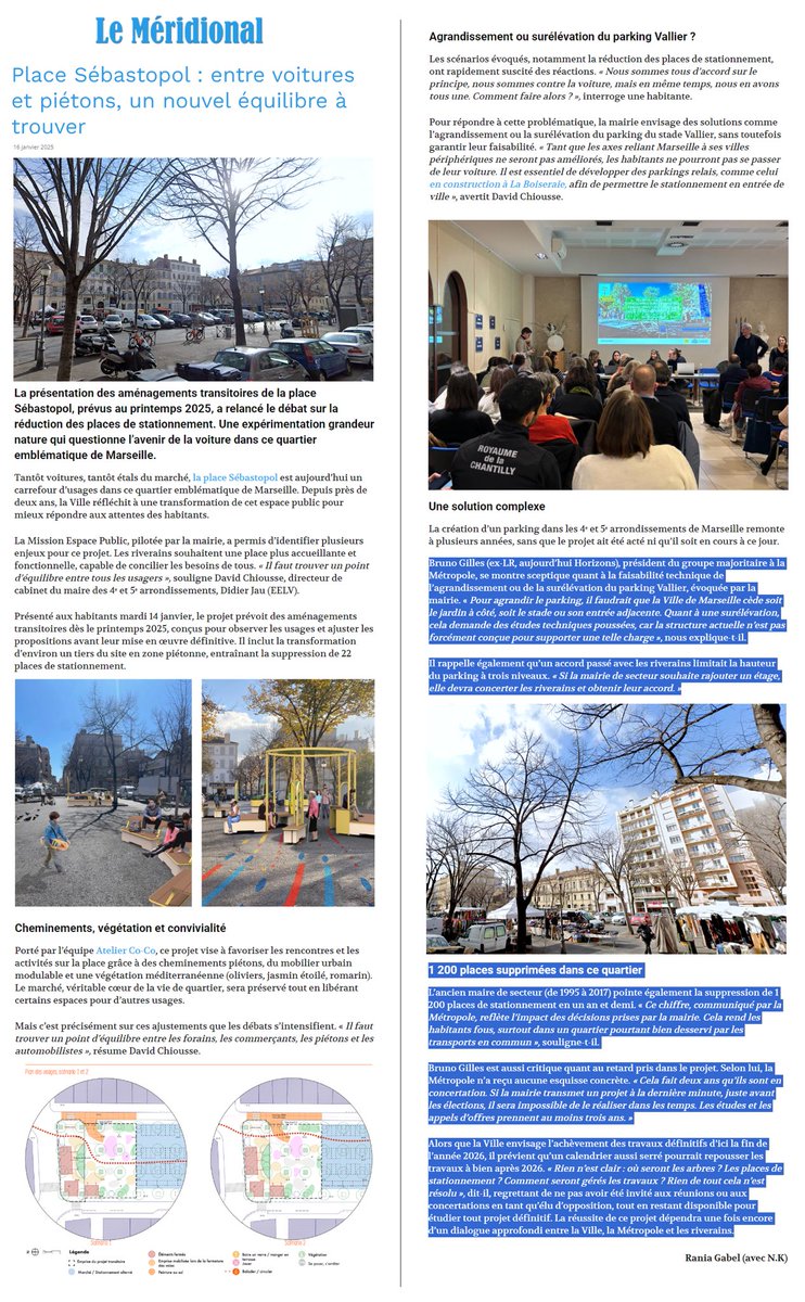 😡 #placesebastopol #Marseille

🎙️ Retrouvez ma réaction sur une « concertation » dans l’impasse, avec encore des places de stationnement supprimées, aucune alternative de parking, un timing impossible à tenir…