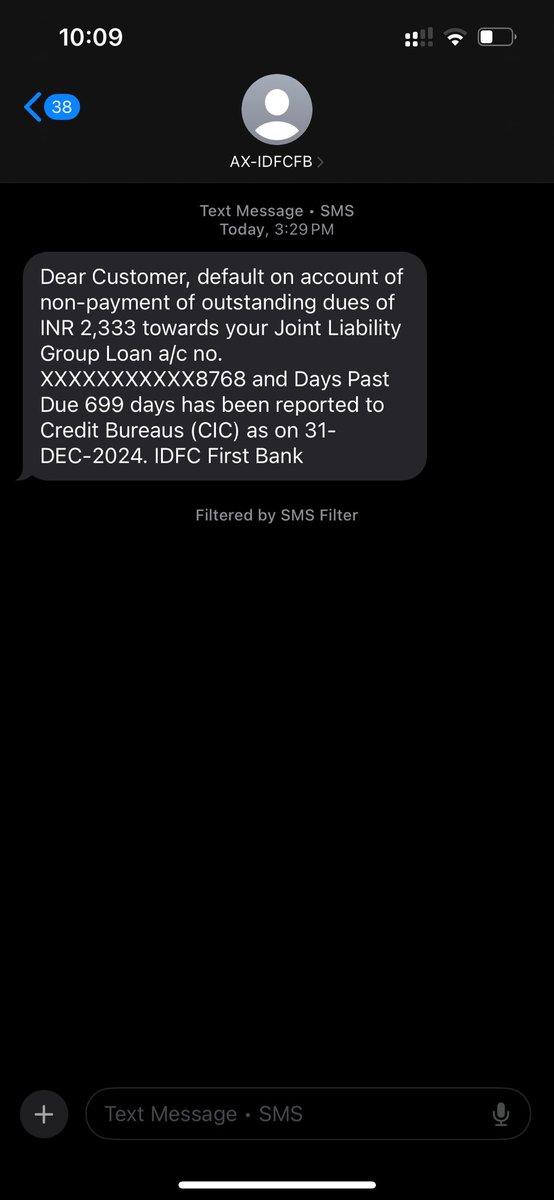 PrateethNtr's tweet photo. @IDFCFIRSTBank Hi, I never took loan from ur bank and I don’t have any account in ur bank I  got message outstanding due for joint liability group loan I don’t no what is this please fix it https://t.co/0IaQ30tkxP