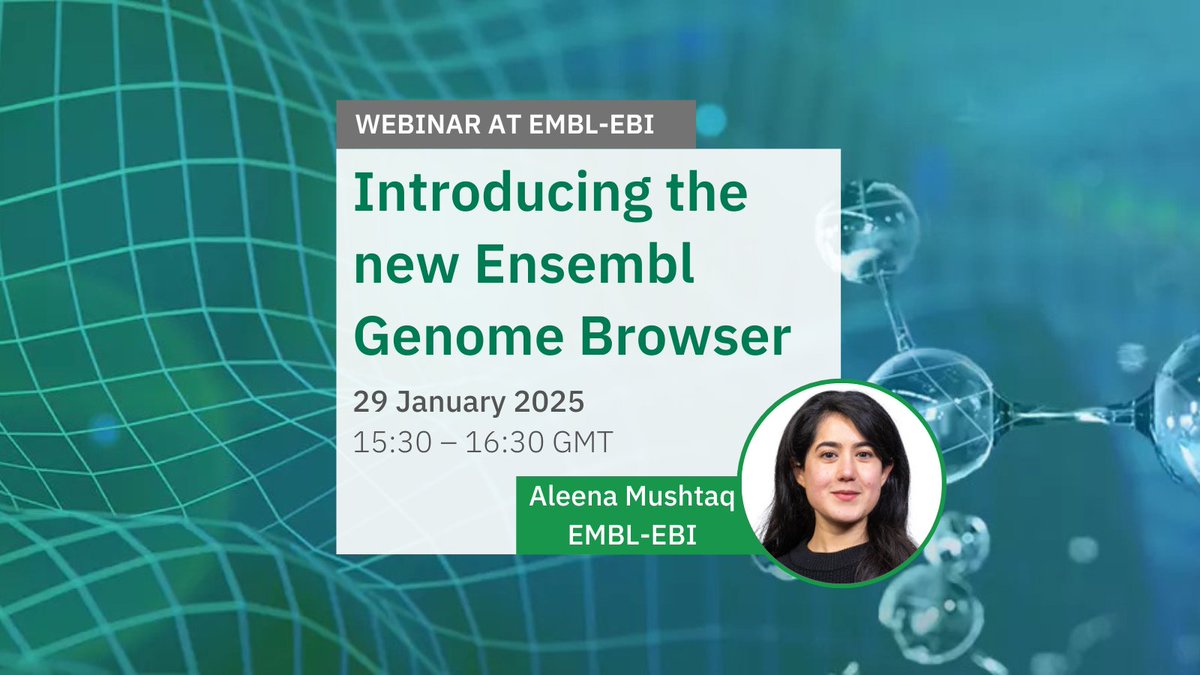 Join our next #webinar with <a href="/ensembl/">Ensembl</a> to learn how to navigate the new Ensembl website to access genomic data, explore its new features, and find documentation, and support for exploring #genomes. Registration is free but essential: ebi.ac.uk/training/event… #GenomicResearch