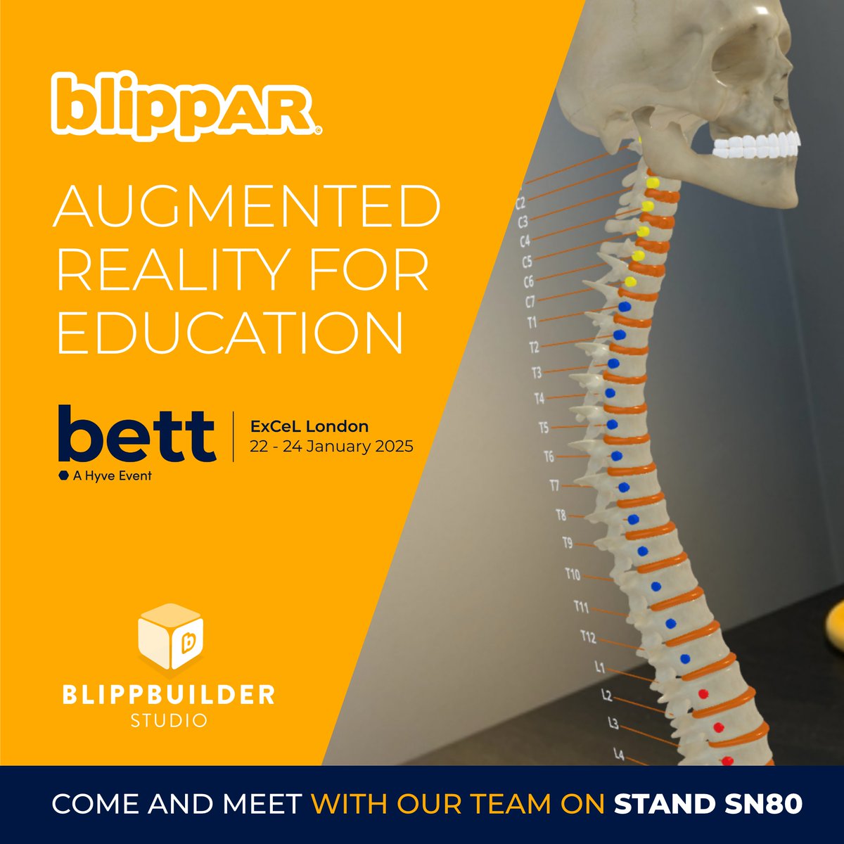 The <a href="/blippar/">Blippar</a>  team will be showcasing Blippbuilder - our AR for Education no-code platform at this year’s Bett 2025 ed-tech event. Swing by our stand SN80 to explore the simplicity of building AR experiences with zero coding. See you at Bett 2025 - 22-24 Jan 2025, ExCeL 🚀