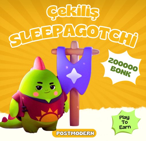 🚨 ÇEKİLİŞ DUYURUSU! 🚨

Sleepagotchi uygulamasında 200K BONK ödül veriyoruz! 💸

Katılmak için👇

1️⃣Buradan uygulamaya girin: t.me/sleepagotchiLI…

2️⃣ Bu tweeti yanıtlayıp Sleepagotchi profil resminizi ekleyin, 3 arkadaşınızı etiketleyin ve Solana cüzdan adresinizi yazınız 🔑