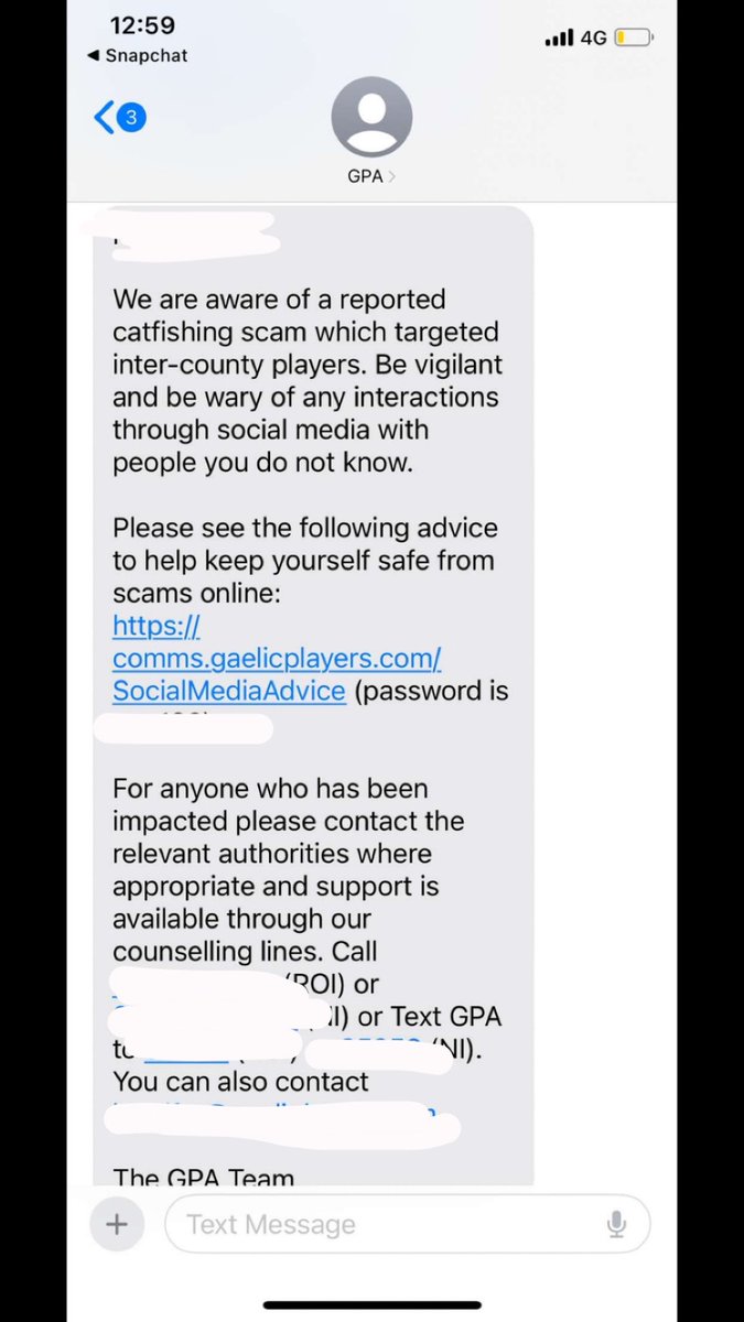 Alex Rowley (@alexrowley04) on Twitter photo <a href="/the2johnnies/">The 2 Johnnies</a> Reposting this below from the Gaelic Players Association sent to Inter County Players off the back of part 3 of the catfish story… <a href="/the2johnnies/">The 2 Johnnies</a> Reposting this below from the Gaelic Players Association sent to Inter County Players off the back of part 3 of the catfish story…