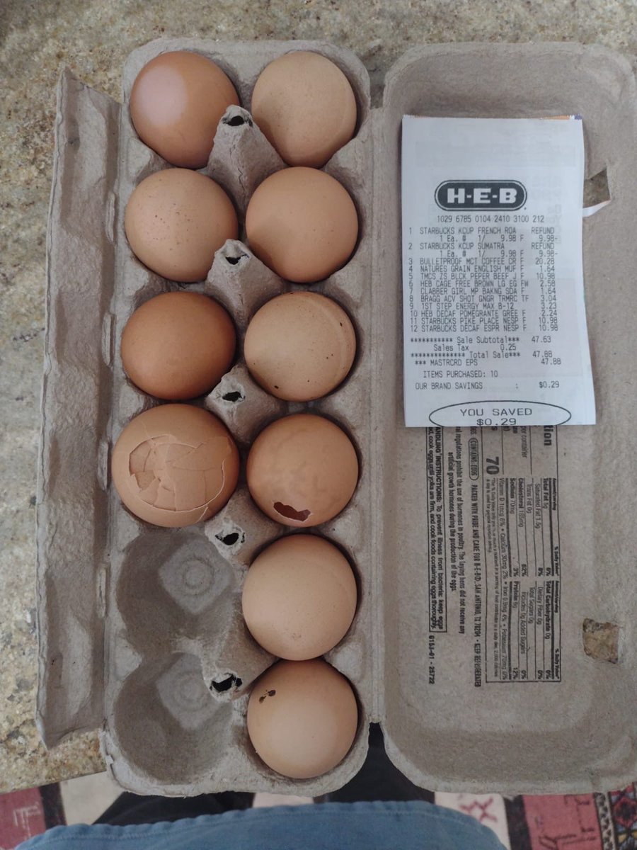 Zahra Sethna (@zahra_sethna) on Twitter photo #eggfail (No filter - this is how the eggs came from the store)
Trigger warning: Egg checkers will find this picture disturbing.
Which one are you?
gethealthyorgetdead.substack.com/p/egg-checkers… #eggfail (No filter - this is how the eggs came from the store)
Trigger warning: Egg checkers will find this picture disturbing.
Which one are you?
gethealthyorgetdead.substack.com/p/egg-checkers…