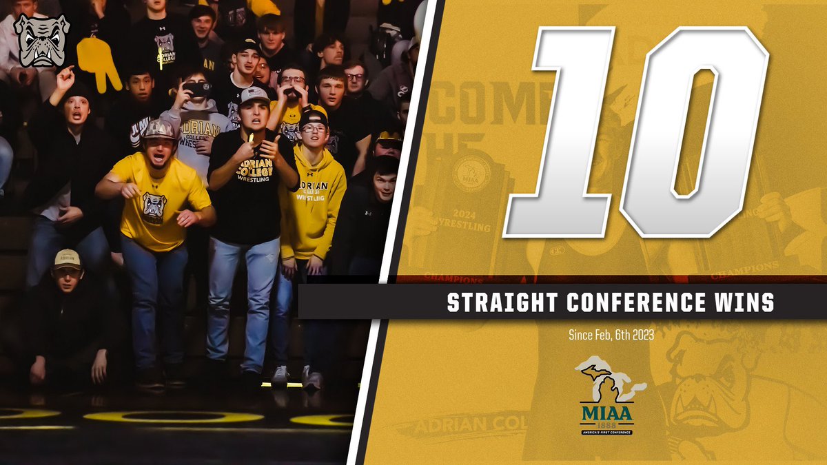 ACMensWrestling's tweet image. Last night's win marks 10 straight conference wins 🏆 dating back to February 6th, 2023. #GDTBAB