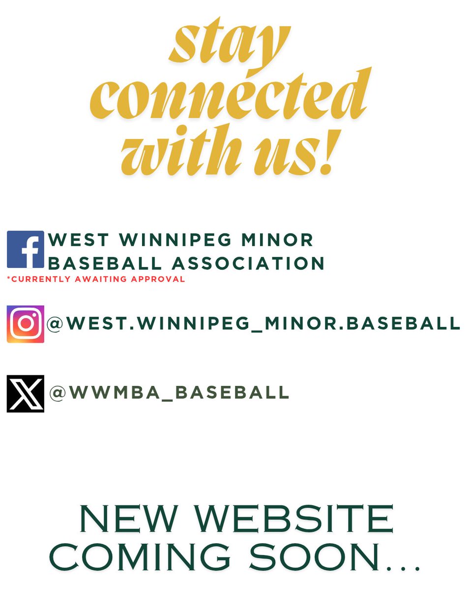 St. James Minor Baseball Association is now West Winnipeg Minor Baseball Association! 

We are updating our username on all platforms (FB still pending) and wanted to let you know!

Stay tuned for some exciting reveals coming soon, including our new logo and website!