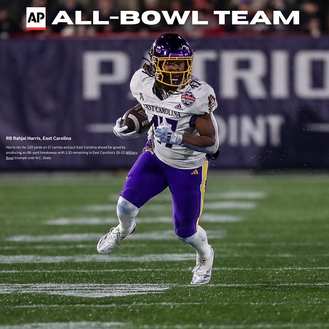 MilitaryBowl's tweet photo. #MilitaryBowl MVP ✅
AP All-Bowl Team ✅ https://t.co/ikncY3q6aa