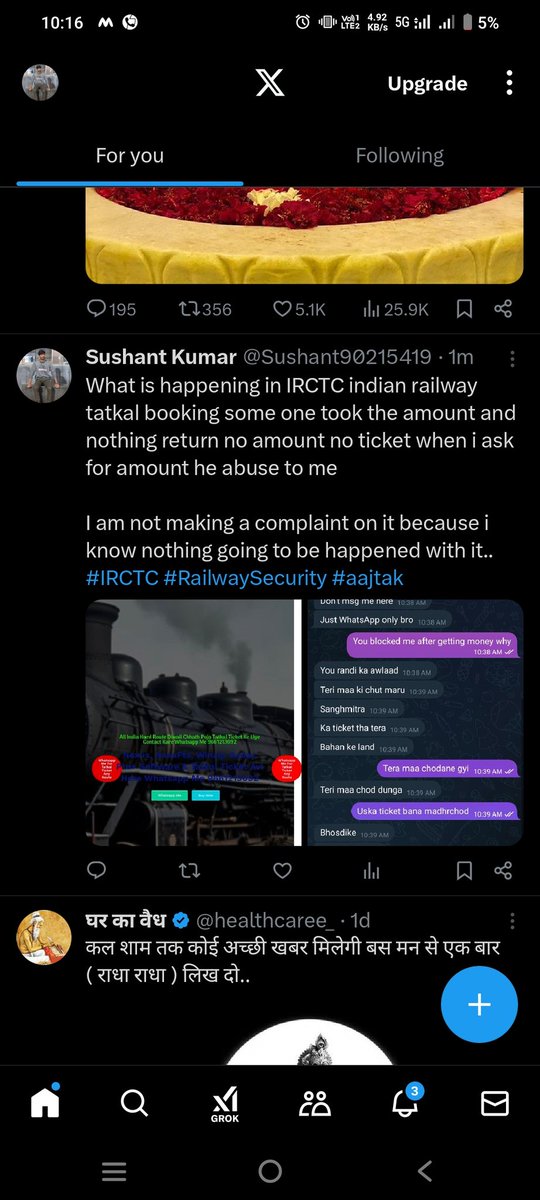 Sushant90215419's tweet image. When he knows about it he makes  me a call and tell me he going to kill me 

Please help me #IRCTC police #policeactions #help