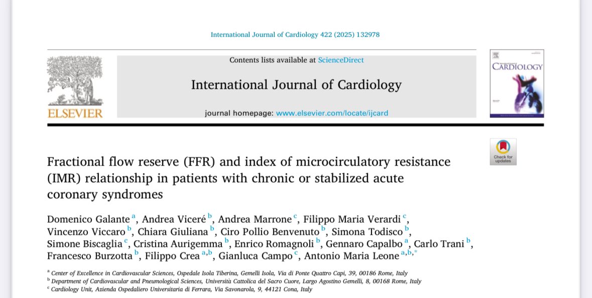 Domenico Galante (@domdoct) on Twitter photo A new piece of the complex interplay between epicardial and microvascular domains has been revealed!Very high IMR can blunt adenosine-induced hyperemia, impacting FFR. #FFR #IMR #FullPhysiology
A special thank to my mentor <a href="/AntonioMariaLe2/">Antonio Maria Leone</a>
Read more: sciencedirect.com/science/articl… A new piece of the complex interplay between epicardial and microvascular domains has been revealed!Very high IMR can blunt adenosine-induced hyperemia, impacting FFR. #FFR #IMR #FullPhysiology
A special thank to my mentor <a href="/AntonioMariaLe2/">Antonio Maria Leone</a>
Read more: sciencedirect.com/science/articl…