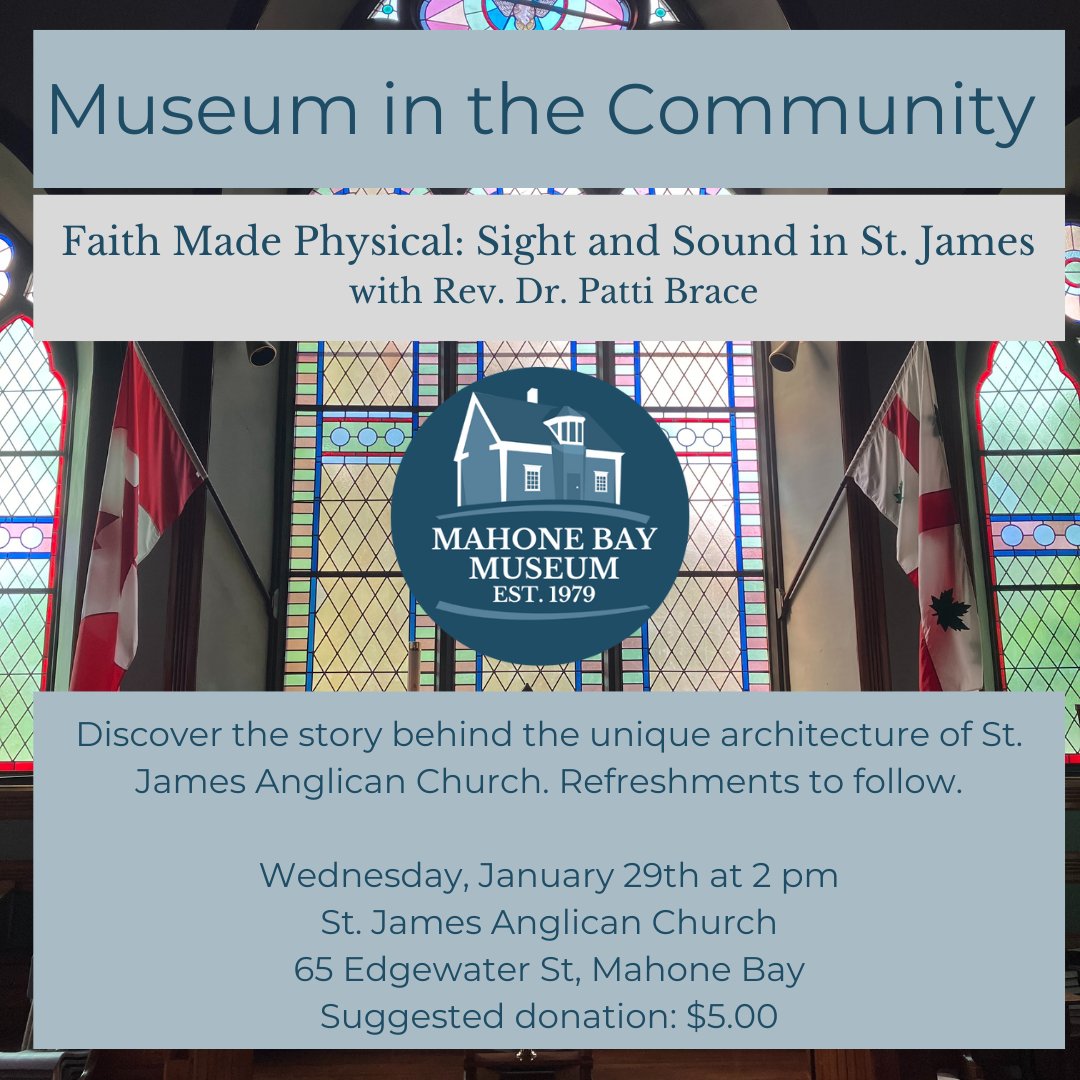 MahoneBayMuseum's tweet photo. Join us for an insightful exploration of the unique architecture of St. James Anglican Church and the story behind its design.

#MuseumInTheCommunity #StJamesAnglican #MahoneBay #ChurchArchitecture #FaithAndArt https://t.co/KP7uceZto3