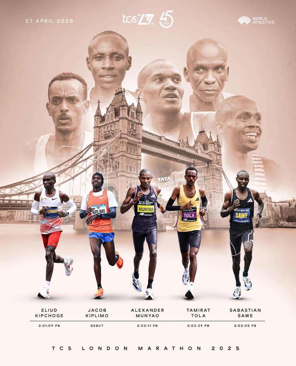 DJ_MDPATH's tweet photo. Será la mejor línea de salida de todos los tiempos en una maratón grande?, solo faltaría el actual récord del mundo en hombres, Kelvin Kiptum (D.E.P.). https://t.co/0RY0C144BC