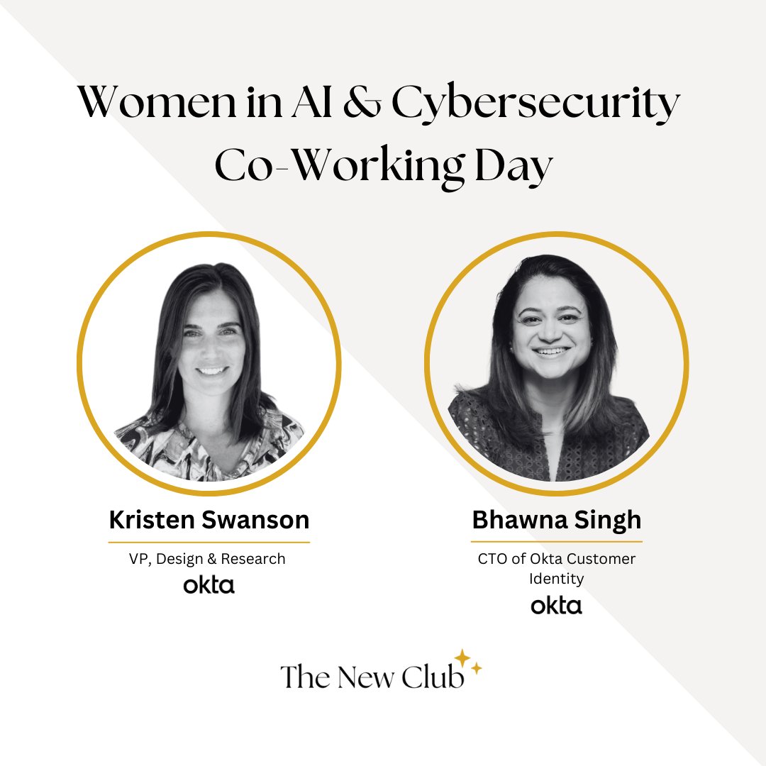 Calling all #FemaleFounders in #AI &amp; #Cybersecurity! Join us &amp; @Okta for a day of co-working, collaboration and mentorship with Leaders Bhawna Singh <a href="/bhawna_tweets/">Bhawna Singh</a>, CTO of Customer Identity &amp; Kristen Swanson, VP of Design &amp; Research. Space is limited! 👉 hubs.la/Q032_dp40