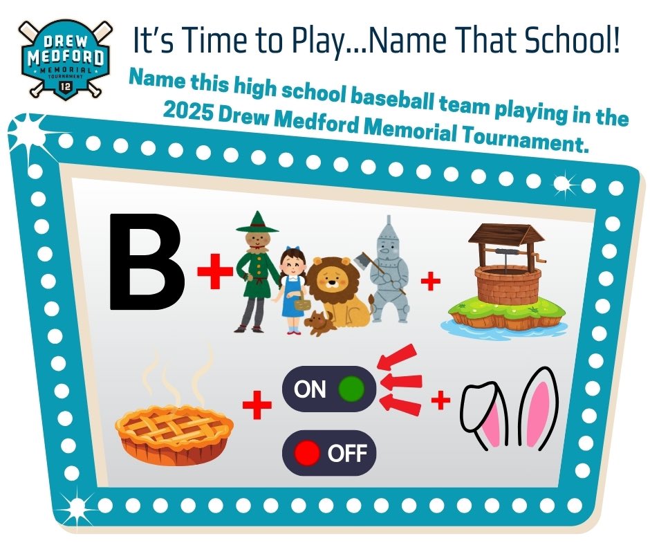 Best wishes to all the high school teams starting practice today! We will have a record 29 teams playing in ‘25 and are going to unveil this year's teams with rebus puzzles. If you solve (school and its mascot), tag the school and its baseball program in the comments. #DMMT2025
