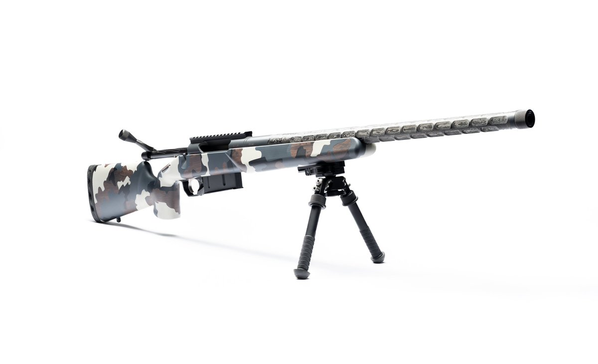 HorizonFirearms's tweet photo. Black Tie Tank Rifle🔫
This 375 H &amp; H caliber rifle is equipped with the Horizon Stiller Predator action and a Pill Box fluted carbon fiber barrel. Mimicking the KUIU Vias camo pattern, the stock is decorated in dark and light grays with exposed brown wood
#HorizonFirearms #rifle https://t.co/9LGDJkCblf