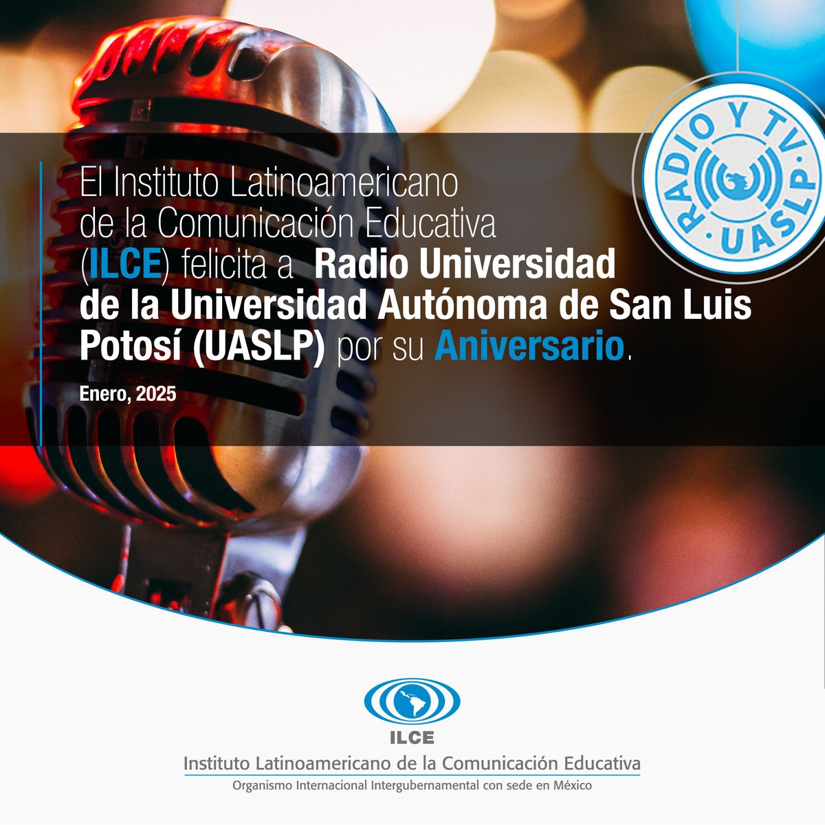 ILCEedu's tweet photo. 🎉!El #ILCE felicita a @radiotvuaslp por su aniversario!
Gracias por ser un pilar en la educación y la comunicación.✨¡A seguir brillando y educando a través de la radio!🤗
#RadioUASLP #Aniversario https://t.co/NjheF4ppx1