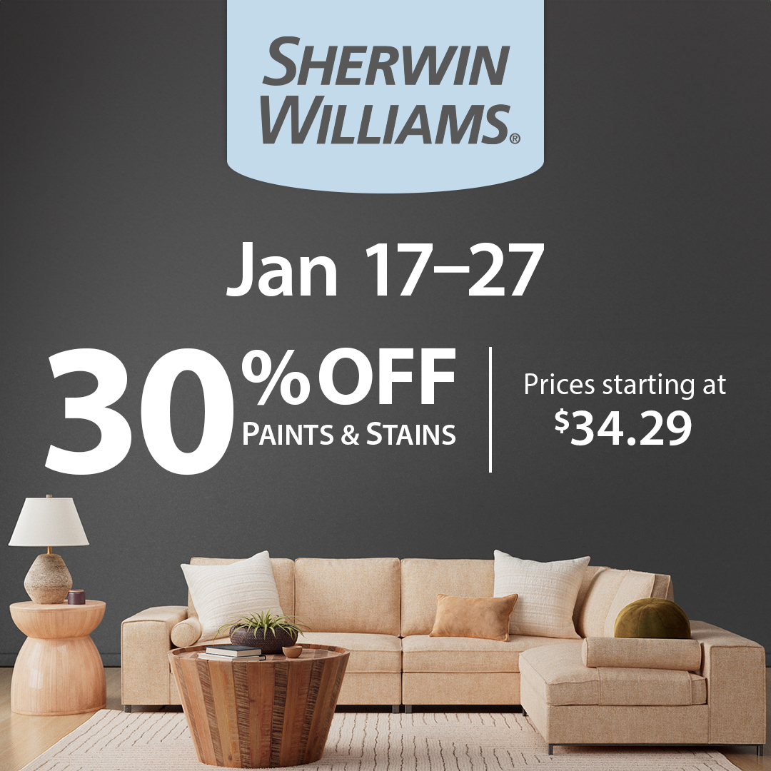 Cold temps, hot deals. Shop now for 30% off paints and stains: bit.ly/4j84PEa
.
Offer valid 1/17/25–1/27/25. Some restrictions apply.